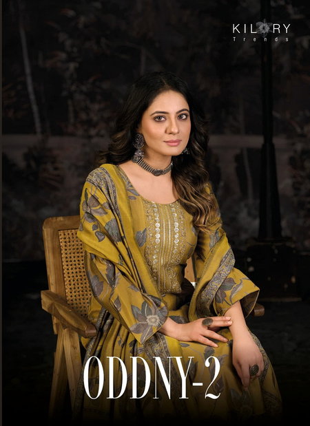 Oddny 2 By Kilory Maslin Silk Foil Printed Dress Material Wholesale Suppliers In Mumbai